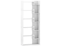 Costway 6-stöckiges Bücherregal Holzregal mit 2 Kippsicherungen* Regal Weiß