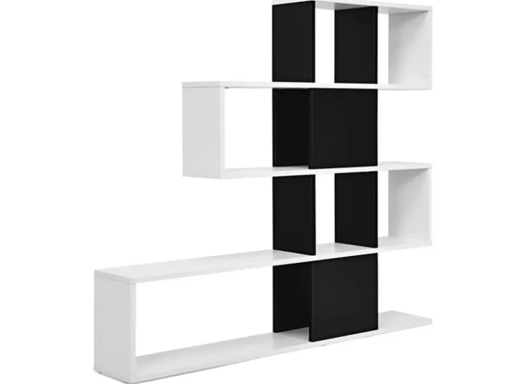 Costway 4-Stöckiges Bücherregal Raumteiler Regal Schwarz Weiß* Bücherregale