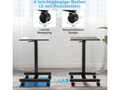 Costway Stehpult Höhenverstellbar Steh-Sitz Schreibtisch 65 x 48 cm