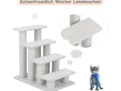 Costway Tiertreppe Katzentreppe 4 Stufen Haustiertreppe