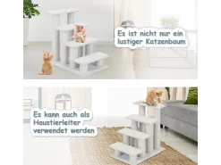 Costway Tiertreppe Katzentreppe 4 Stufen Haustiertreppe