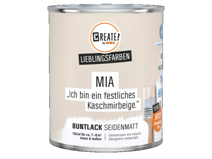 CREATE! by OBI Buntlack Lieblingsfarbe Mia Seidenmatt 0,75 l* Buntlacke