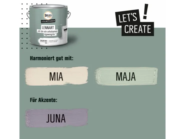 CREATE! by OBI Lieblingsfarben Wandfarbe Lennart matt 2,5 l