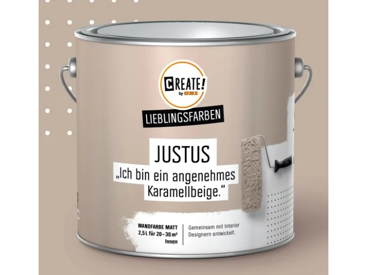 CREATE! by OBI Lieblingsfarben Wandfarbe Justus matt 2,5 l