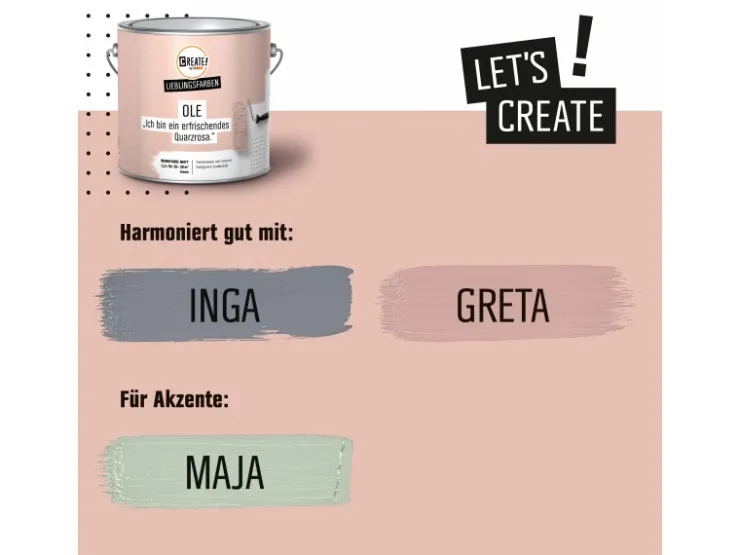 CREATE! by OBI Lieblingsfarben Wandfarbe Ole matt 2,5 l* Innenfarben