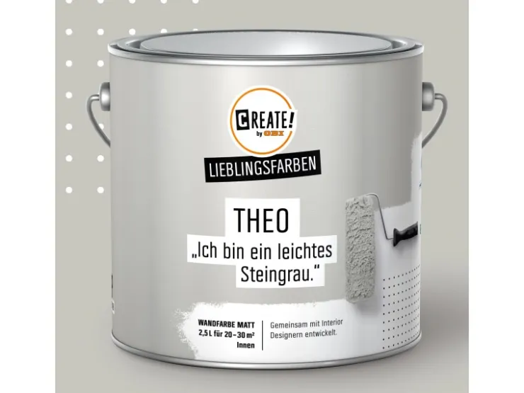 CREATE! by OBI Lieblingsfarben Wandfarbe Theo matt 2,5 l* Innenfarben