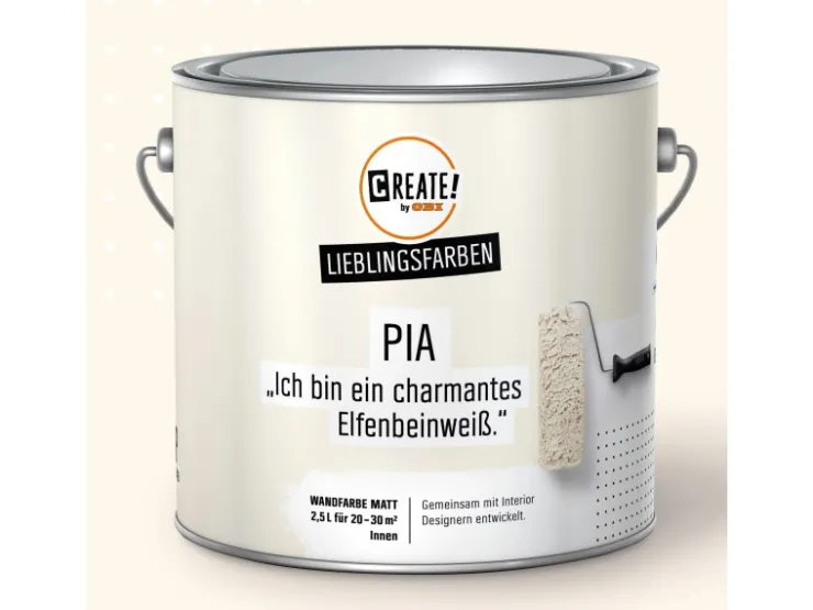 CREATE! by OBI Lieblingsfarben Wandfarbe Pia matt 2,5 l* Innenfarben
