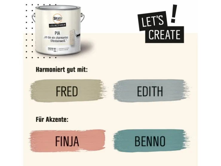 CREATE! by OBI Lieblingsfarben Wandfarbe Pia matt 2,5 l* Innenfarben