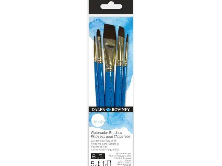 Daler Rowney Aquarellmalpinsel Simply 5er-Set* Malerbedarf