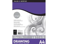 Simply Daler-Rowney Zeichenpapier DIN A4, 120 g/m², 50 Blatt