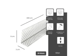 DAPRONA Lüftungswinkel Alu 20x 2m x 30mm x 90mm Silber Fassaden Lüftungswinkel* Insektenschutz