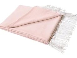 Decke mit Fransen 120 cm x 160 cm Rosa* Sessel