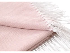 Decke mit Fransen 120 cm x 160 cm Rosa* Sessel