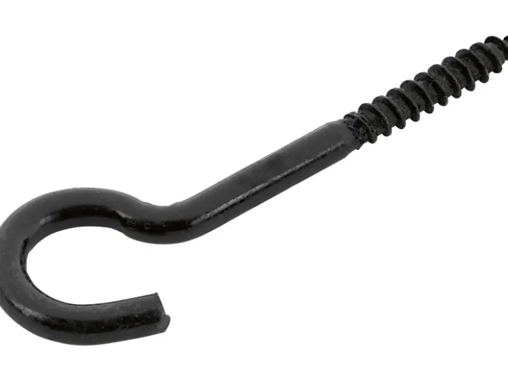 Deckenhaken Eng Gebogen Schwarz Verzinkt Ø 5,0 x 80 mm 5 Stück