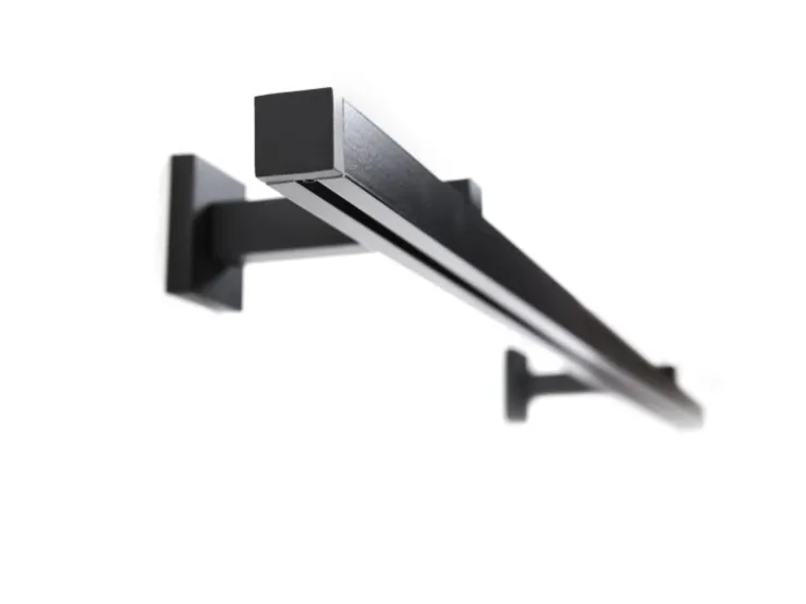 Deco-Raum Gardinenschiene nach Maß 1-Lauf Cube Schwarz 240cm* Gardinenschienen