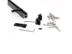 Deco-Raum Gardinenschiene nach Maß 1-Lauf Cube Schwarz 300cm* Gardinenschienen