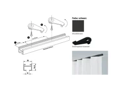Deco-Raum Gardinenschiene nach Maß 1-Lauf Square 160cm