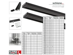 Deco-Raum Gardinenschiene nach Maß 1-Lauf Deckenmontage Minimal 240cm