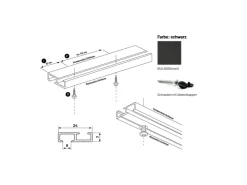 Deco-Raum Gardinenschiene nach Maß 1-Lauf Deckenmontage Minimal 160cm* Gardinenschienen