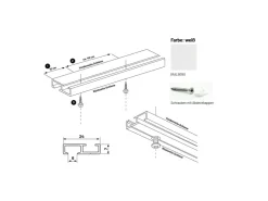 Deco-Raum Gardinenschiene nach Maß 1-Lauf Deckenmontage Minimal 410cm