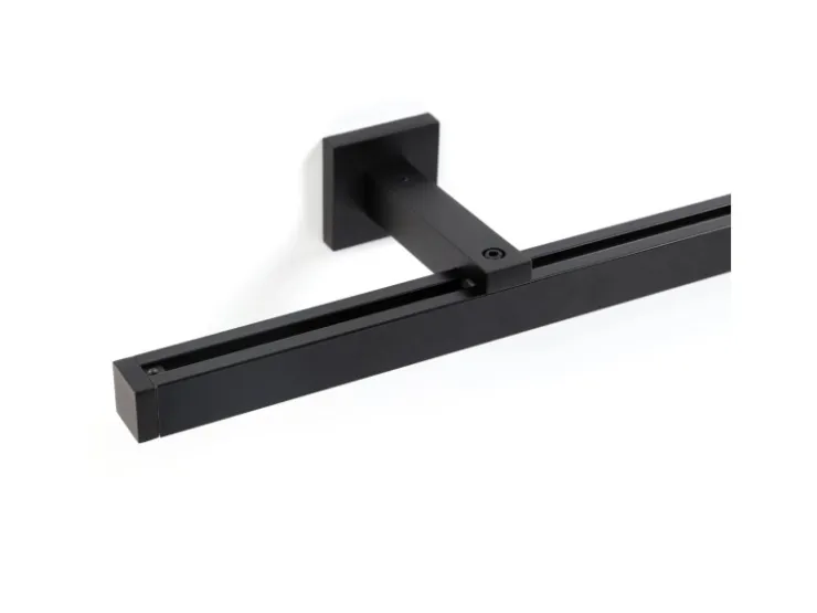 Deco-Raum Gardinenschiene nach Maß 1-Lauf Cube Schwarz 100cm