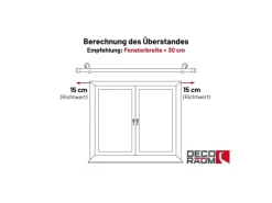 Deco-Raum Gardinenstange nach Maß 1-Lauf Kappe Ø 25mm 190cm* Gardinenstangen