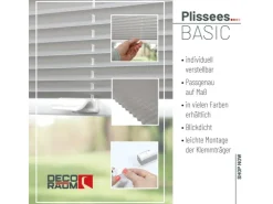 Deco-Raum Plissee Basic ohne Bohren 60x150cm Blickdicht Klemmfix* Plissees