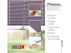 Deco-Raum Plissee Basic ohne Bohren 110x150cm Blickdicht Klemmfix