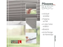 Deco-Raum Plissee Basic ohne Bohren 55x150cm Blickdicht Klemmfix