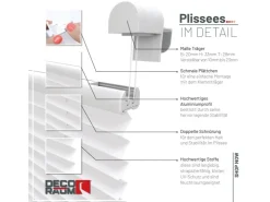 Deco-Raum Plissee Basic ohne Bohren 110x150cm Blickdicht Klemmfix* Plissees
