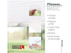Deco-Raum Plissee Basic ohne Bohren 115x150cm Blickdicht Klemmfix