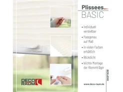 Deco-Raum Plissee Basic ohne Bohren 55x150cm Blickdicht Klemmfix* Plissees