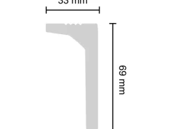 Decosa Zierprofil Selma 3,3 cm x 2 m Weiß* Deckenplatten