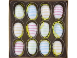 Dekoanhänger Ostern Holz-Set Mehrfarbig 12 Stück