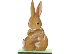 Deko-Aufsteller Hasen 15 cm x 3 cm x 10 cm Braun* Ostern