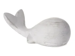 Deko-Figur Wal Beton 6 cm x 17 cm x 8 cm Grau-Weiß Gewischt* Dekorative Figuren