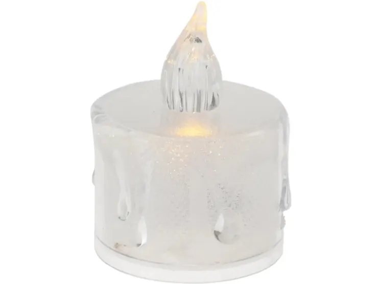 Deko-Kerze mit LED Ø 3,6 cm x 5 cm Transparent
