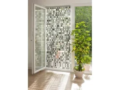 Dekorationsvorhang Tube Schwarz-Grau-Beige 90 cm x 200 cm* Türvorhänge
