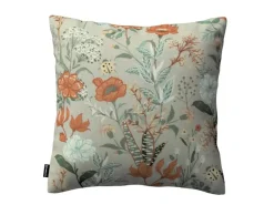 Dekoria Kissenhülle Kinga aus Stoffkollektion Flowers in Grau-Orange-Grün in 43 x 43 cm* Kissenbezüge