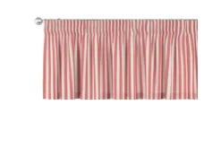 Dekoria Kurzgardine mit Kräuselband aus Stoffkollektion Quadro in Rot-Ecru in 130 x 40 cm* Türvorhänge