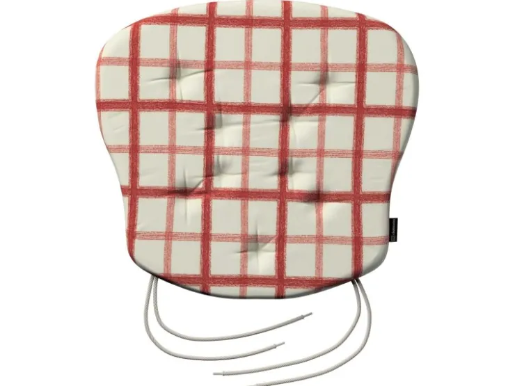 Dekoria Stuhlkissen Peter mit Bindeschnur aus Stoffkollektion Avinon in Rot-Creme in 41x 38 x 3,5 cm* Kissen