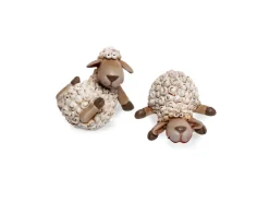 Deko-Schaf Liegend aus Polyresin Sortenauswahl 10,5 cm x 8,5 cm x 5 cm Creme