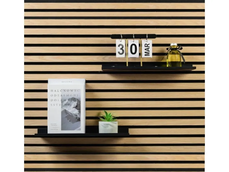 Denpanels Regal schwarz für Akustikpaneel 40 cm inkl. Schrauben
