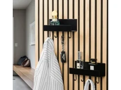 Denpanels Regal schwarz mit 4 Stiften 21,5 cm inkl. Schrauben