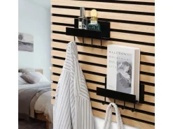 Denpanels Regal schwarz mit 4 Stiften 21,5 cm inkl. Schrauben