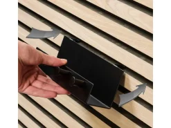 Denpanels Regal schwarz mit 4 Haken 21,5 cm inkl. Schrauben* Wandregale