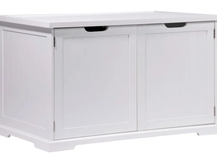 Dobar Design Katzenschrank XL Katzenhöhle 95 x 54 x 57,5 cm Weiß* Katzenbedarf