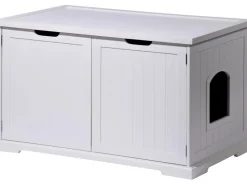 Dobar Design Katzenschrank XL Katzenhöhle 95 x 54 x 57,5 cm Weiß* Katzenbedarf