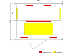 Dewello Infrarotkabine Sauna Pierson 135cm x 105cm 2 Personen Vollspektrum & Karbonstrahler Hemlock Tannenholz