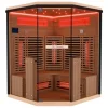 Dewello Infrarotkabine Sauna Kenora 140cm x 140cm 3 Personen Vollspektrum & Karbonstrahler Hemlock